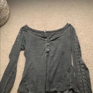 long sleeved, loose, free people top